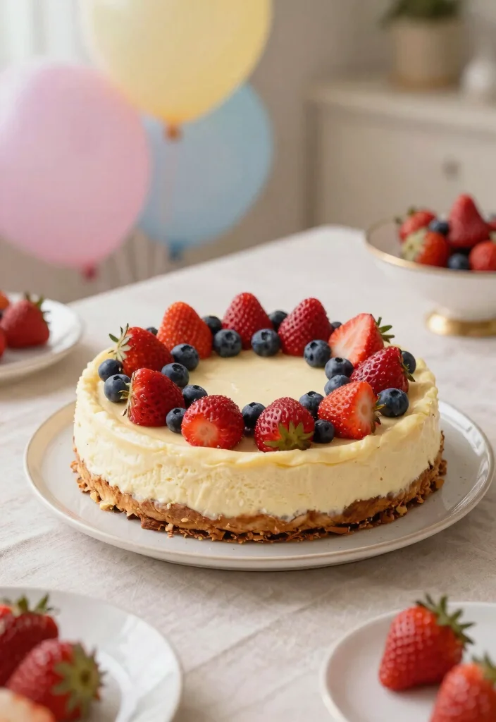 12 60th Birthday Cake for Dad Ideas That Transport to the Venue Intact - 5. No-Bake Cheesecake 1