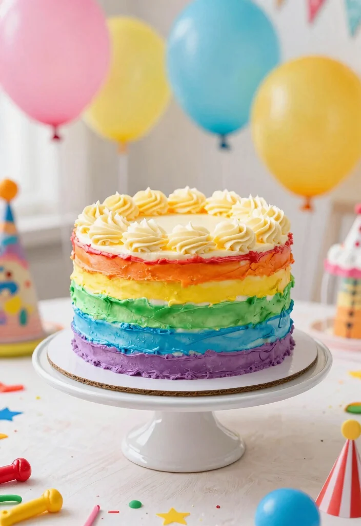 12 Birthday Cake for 1 Year Boy Ideas That Survive Baby Hands - 1. Rainbow Smash Cake 1