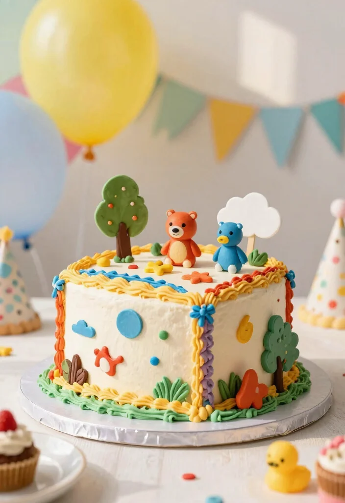 12 Birthday Cake for 1 Year Boy Ideas That Survive Baby Hands - 12. Storybook Cake 1