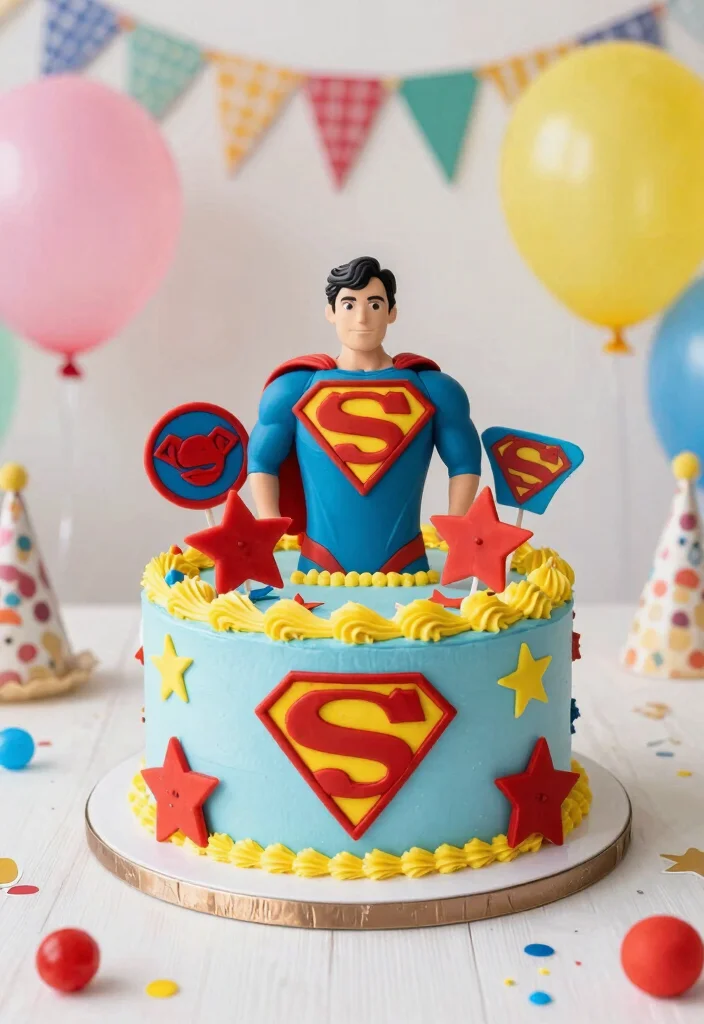 12 Birthday Cake for 1 Year Boy Ideas That Survive Baby Hands - 8. Superhero Cake 1