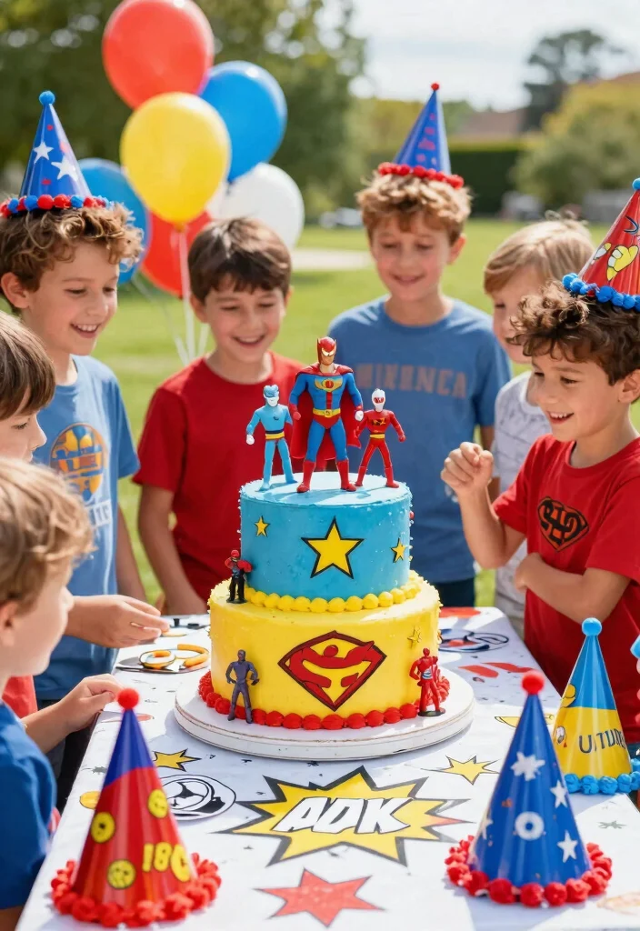 12 Boy Birthday Cake Ideas That Survive Outdoor Summer Heat - 1. Superhero Cake 1