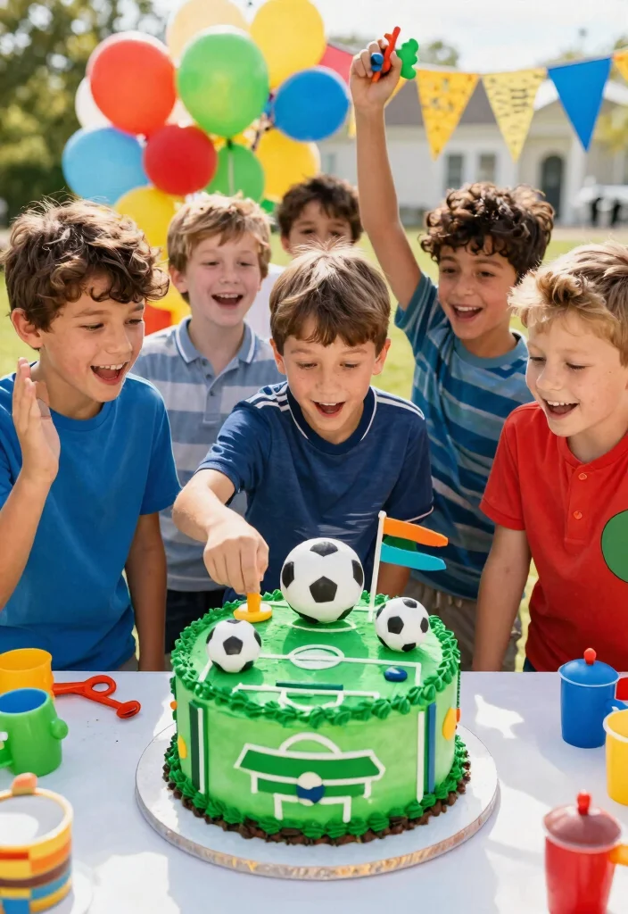 12 Boy Birthday Cake Ideas That Survive Outdoor Summer Heat - 4. Sports-Themed Cake 1