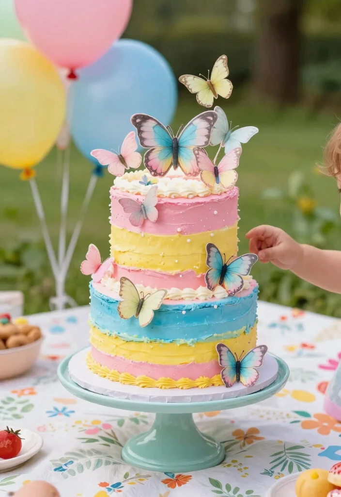12 Butterfly Smash Cake Ideas for First Birthdays That Photo Well - 1. Rainbow Butterfly Cake 1