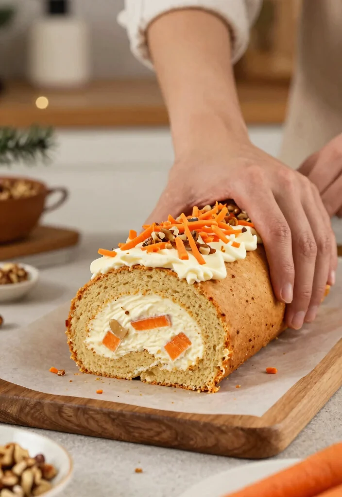 12 Christmas Cake Roll Ideas That Don't Crack When Rolling - 10. Nutty Carrot Cake Roll 1