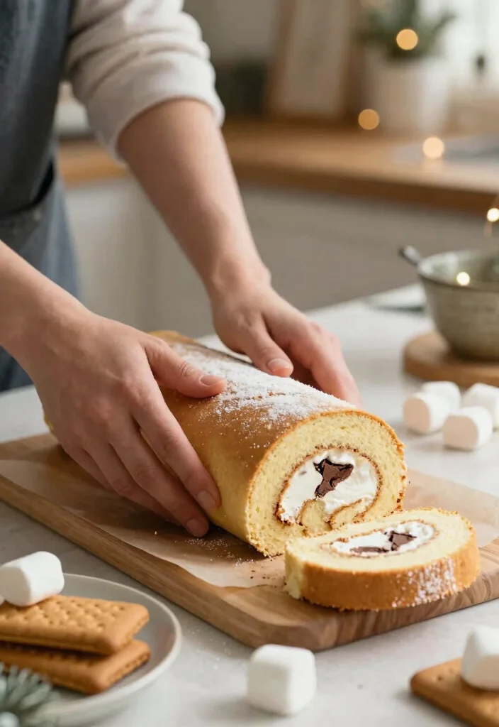 12 Christmas Cake Roll Ideas That Don't Crack When Rolling - 11. S’mores Cake Roll 1