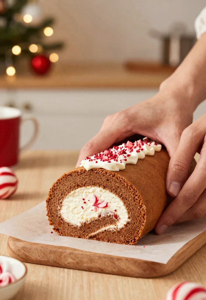 12 Christmas Cake Roll Ideas That Don't Crack When Rolling - 4. Peppermint Mocha Cake Roll 1