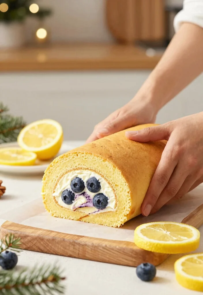 12 Christmas Cake Roll Ideas That Don't Crack When Rolling - 7. Lemon Blueberry Cake Roll 1