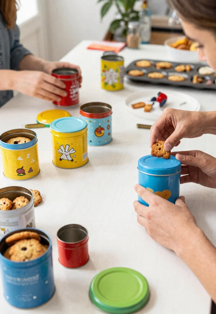 12 Cookie Packaging Design Ideas That Prevent Breakage - 6. Upcycled Tin Containers 1