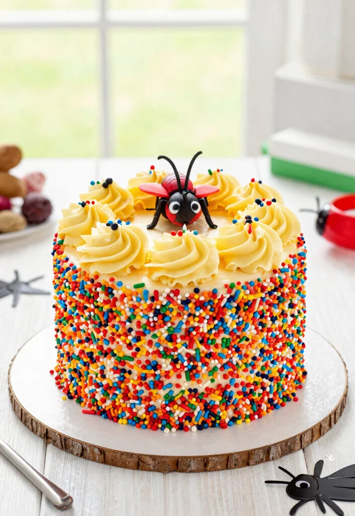 12 Cricket Cake Design Ideas With Field and Ball Detail Without Edible Images - 12. Funfetti Cricket Cake 1