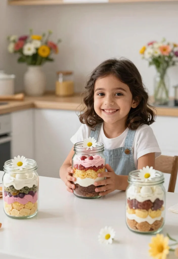 12 Daisy Birthday Cake Ideas Without Special Cutters - 10. Daisy Cake in a Jar 1
