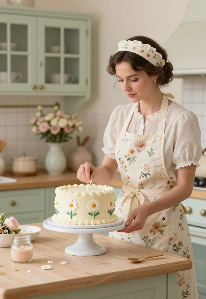 12 Daisy Birthday Cake Ideas Without Special Cutters - 12. Vintage Daisy Cake Design 1