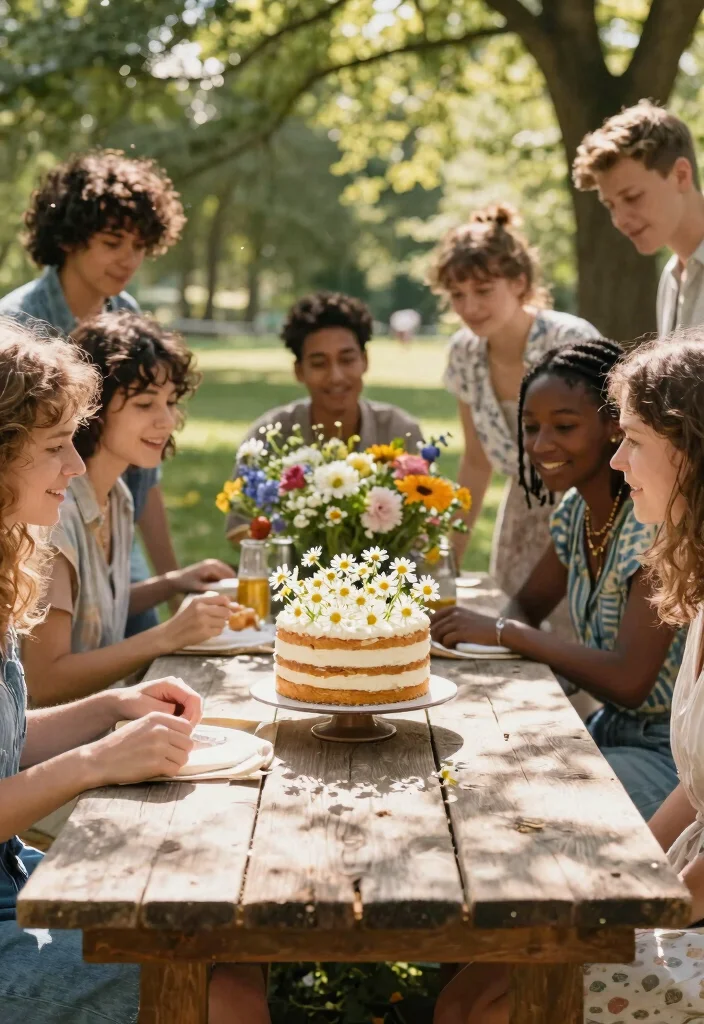 12 Daisy Birthday Cake Ideas Without Special Cutters - 3. Fresh Daisy Topped Cake 1