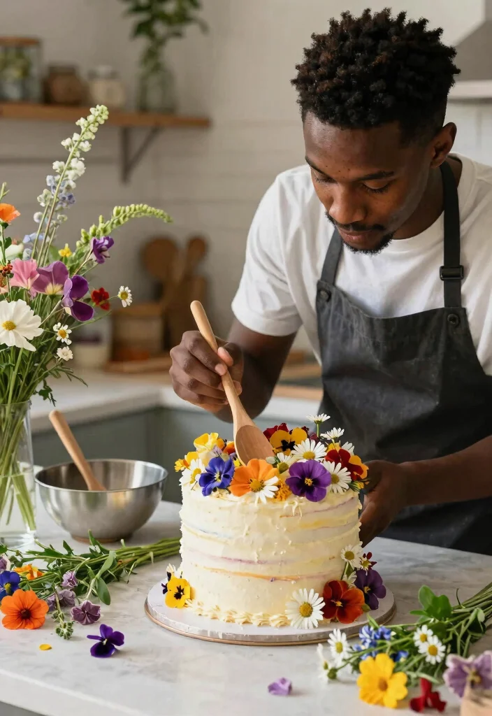 12 Daisy Birthday Cake Ideas Without Special Cutters - 4. Edible Flower Cake with Daisy Accents 1