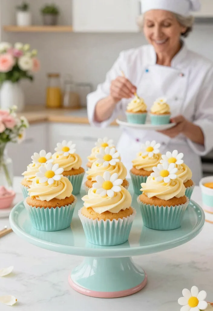 12 Daisy Birthday Cake Ideas Without Special Cutters - 5. Daisy Themed Cupcakes 1