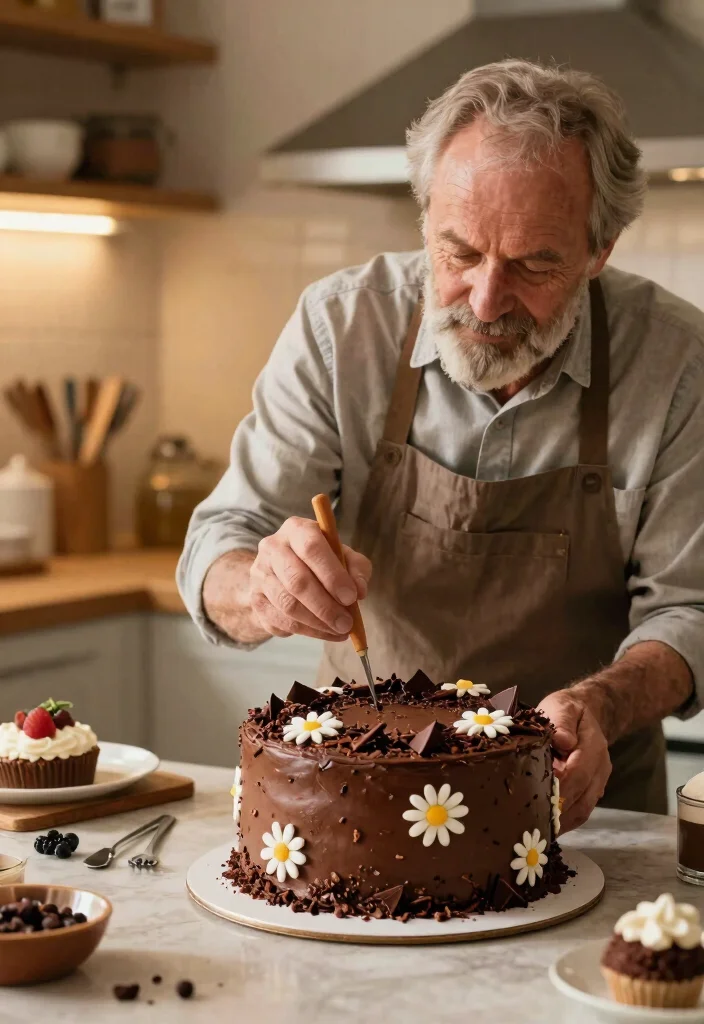 12 Daisy Birthday Cake Ideas Without Special Cutters - 9. Daisy Birthday Cake with Chocolate Shavings 1