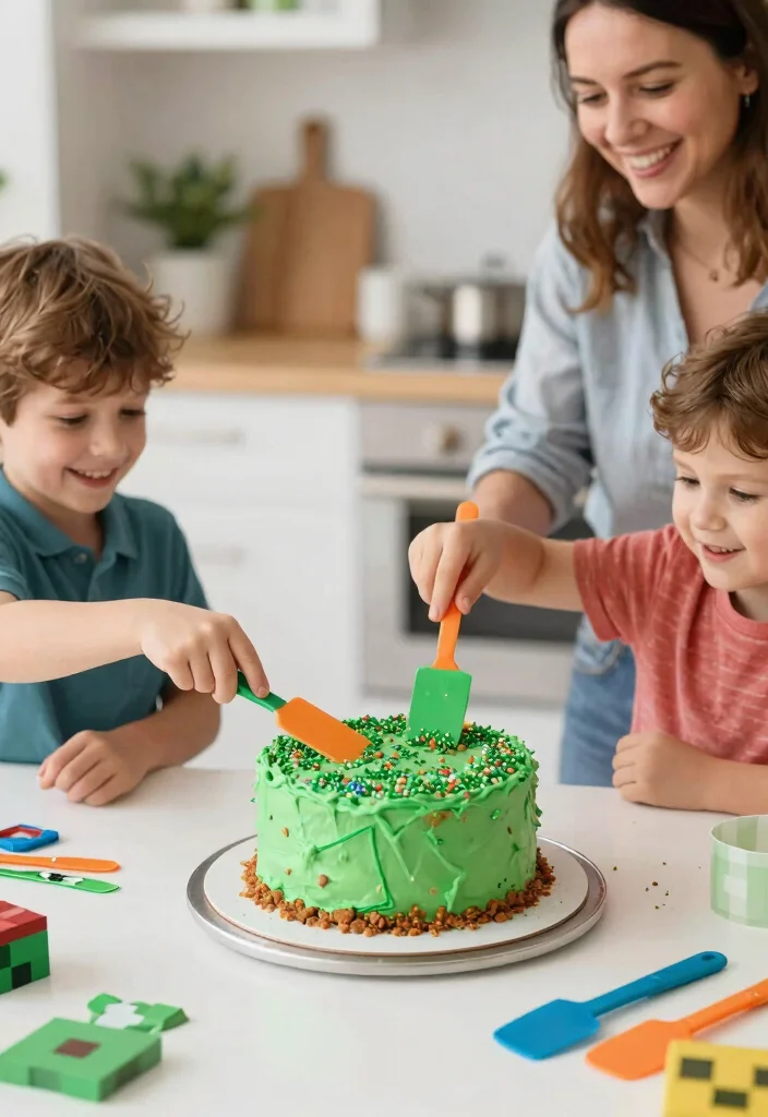 12 Easy Minecraft Cake Ideas for Beginners With No Special Tools - 1. Simple Grass Block Cake 1