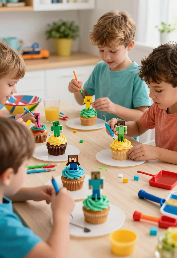 12 Easy Minecraft Cake Ideas for Beginners With No Special Tools - 11. Minecraft-themed Cupcakes 1