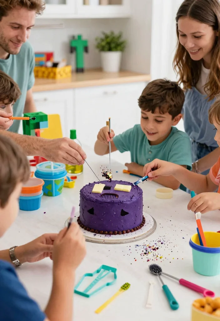 12 Easy Minecraft Cake Ideas for Beginners With No Special Tools - 3. Enderman Cake 1