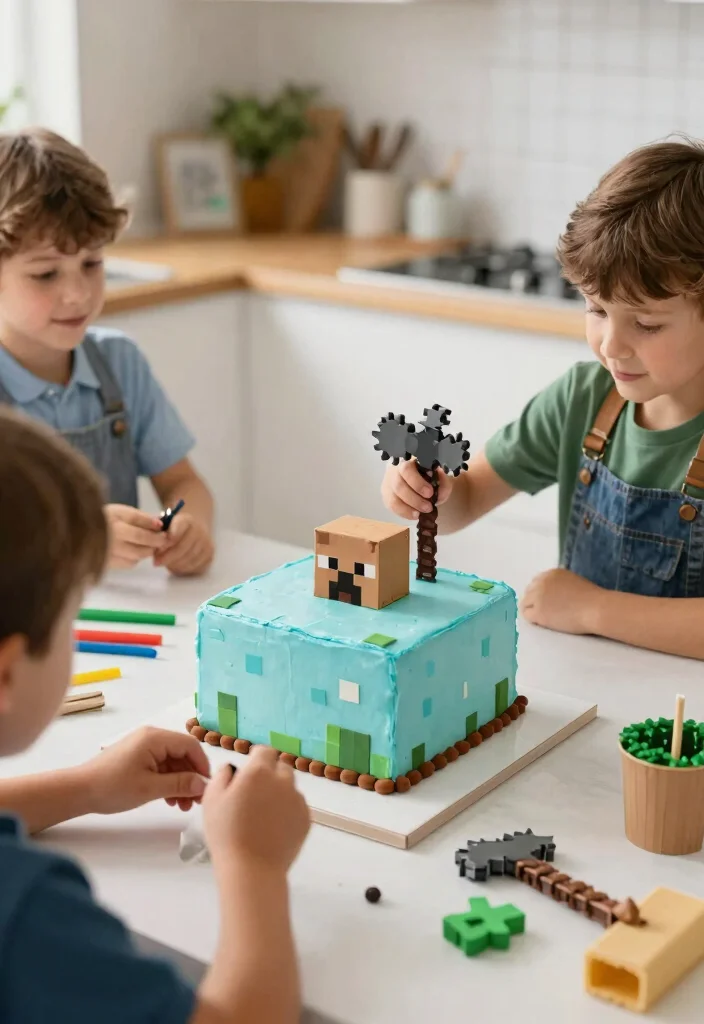 12 Easy Minecraft Cake Ideas for Beginners With No Special Tools - 4. Minecraft Steve Cake 1