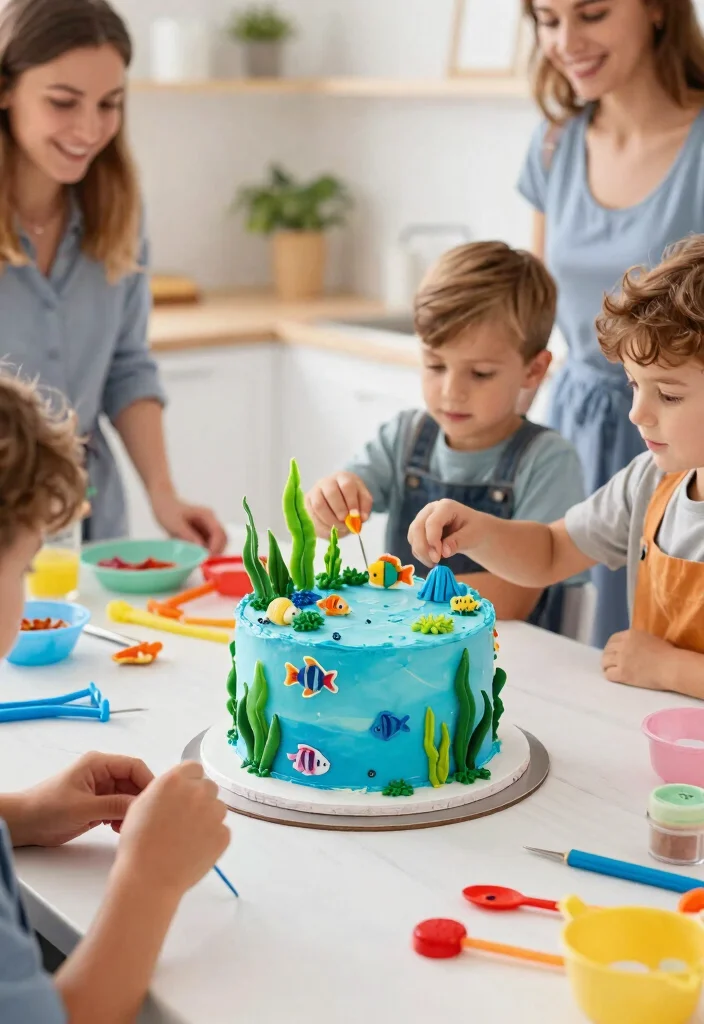 12 Easy Minecraft Cake Ideas for Beginners With No Special Tools - 8. Ocean Biome Cake 1