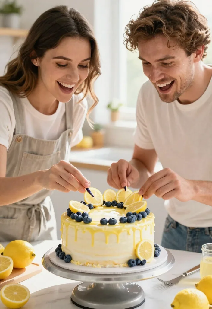 12 First Anniversary Cake Ideas Without Ordering Custom Fondant - 7. Lemon Blueberry Cake for a Fresh Twist 1