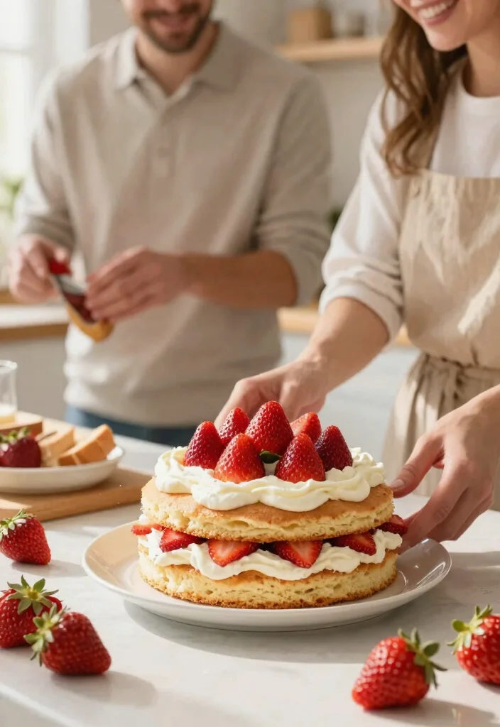 12 First Anniversary Cake Ideas Without Ordering Custom Fondant - 8. Strawberry Shortcake for a Classic Touch 1