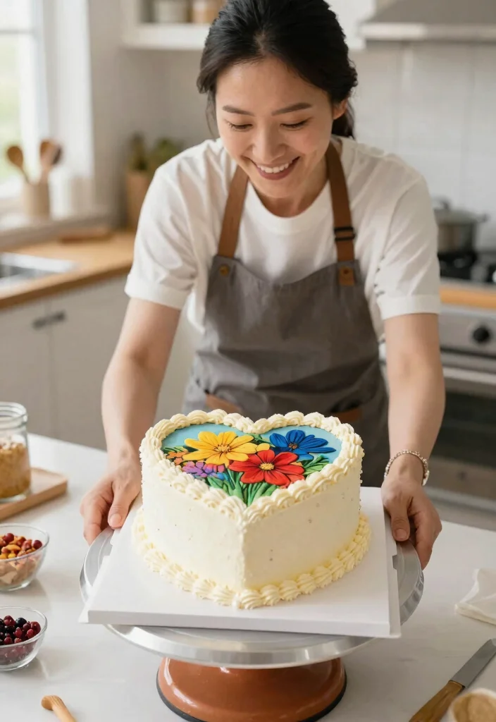 12 Heart Cake With Picture Ideas That Don't Bubble - 7. Personalized Photo Heart Cake 1