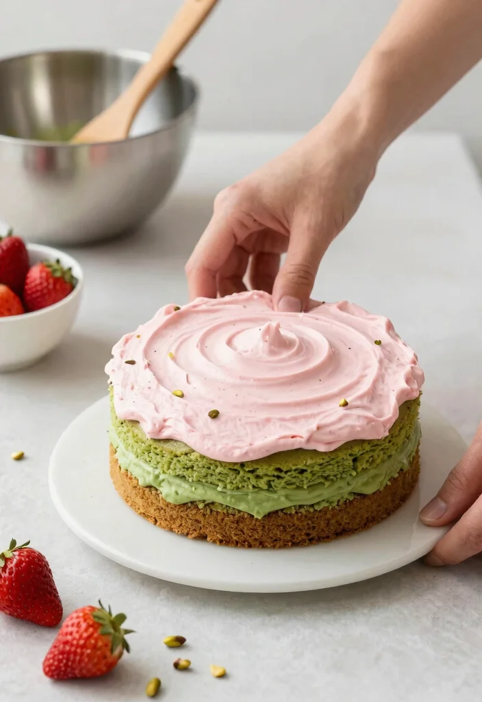 12 Matcha Strawberry Cake Ideas With Clean Color Layers That Don't Stain - 2. Vegan Matcha Strawberry Cake 1