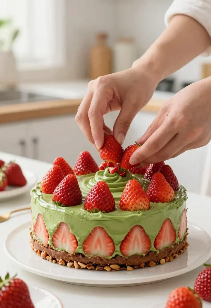 12 Matcha Strawberry Cake Ideas With Clean Color Layers That Don't Stain - 4. No-Bake Matcha Strawberry Cake 1