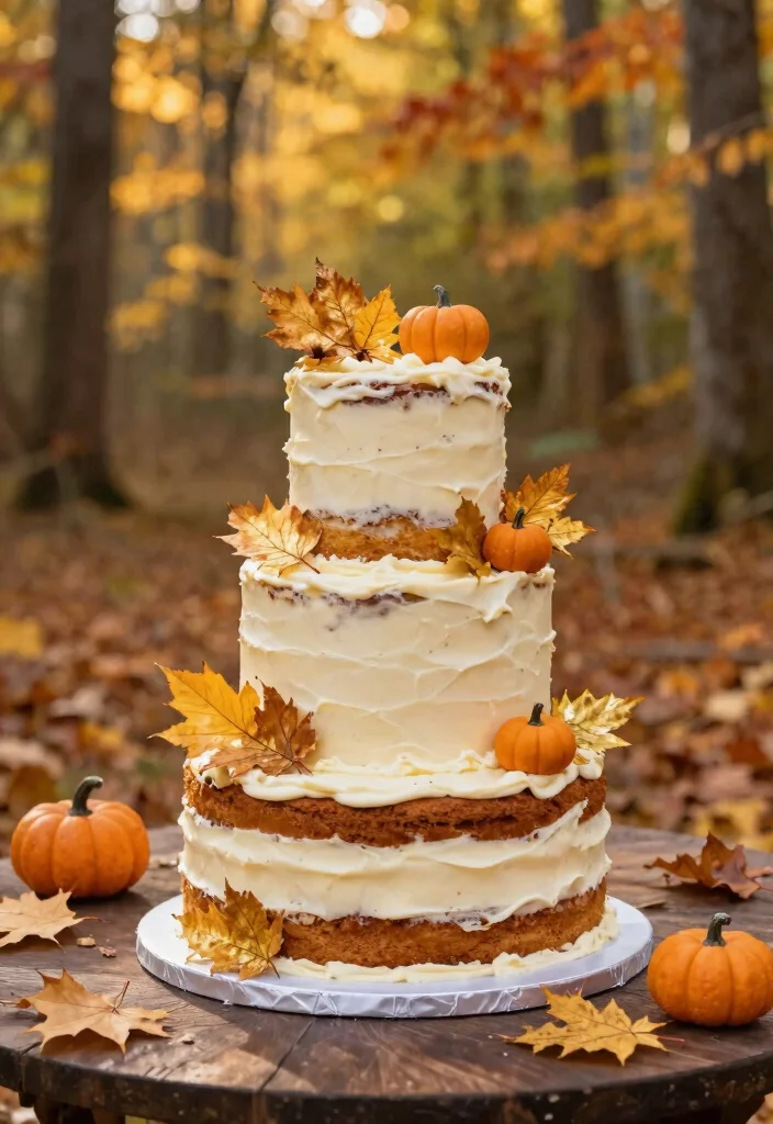 12 October Wedding Cake Ideas That Hold Shape in Outdoor Weather - 1. Pumpkin Spice Delight 1