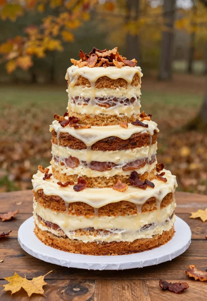 12 October Wedding Cake Ideas That Hold Shape in Outdoor Weather - 10. Maple Bacon Delight 1