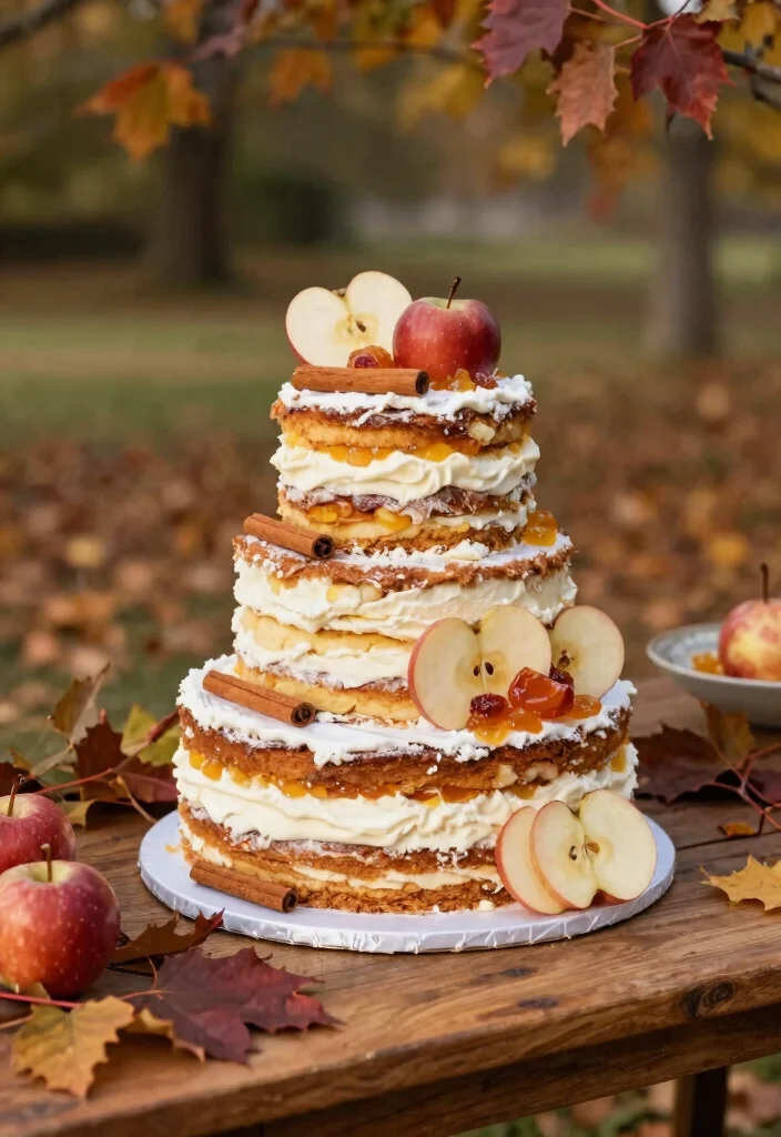 12 October Wedding Cake Ideas That Hold Shape in Outdoor Weather - 3. Apple Cinnamon Twist 1