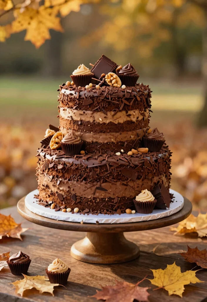 12 October Wedding Cake Ideas That Hold Shape in Outdoor Weather - 7. Chocolate Peanut Butter Bliss 1