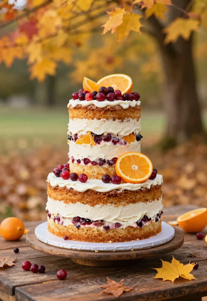 12 October Wedding Cake Ideas That Hold Shape in Outdoor Weather - 8. Cranberry Orange Celebration 1