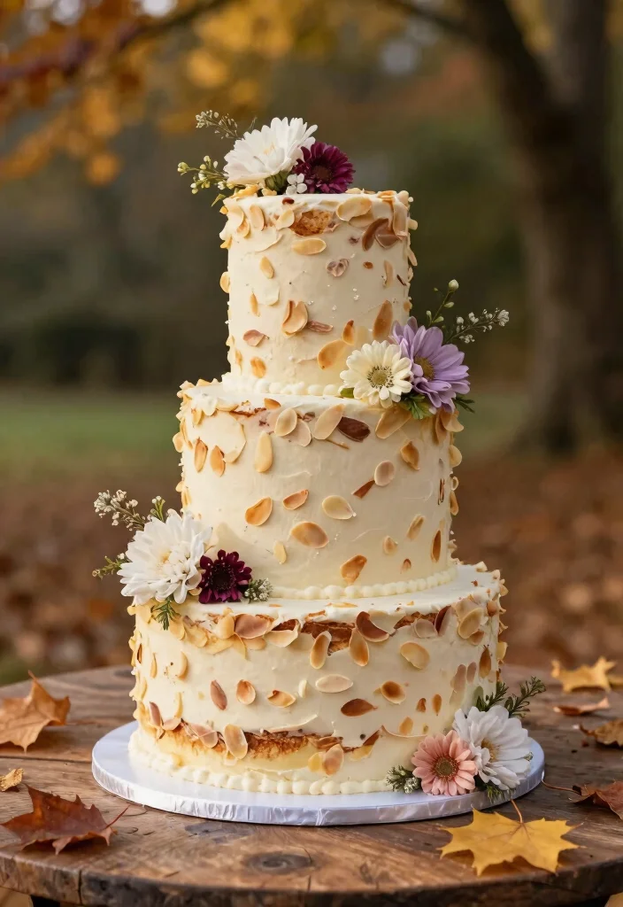 12 October Wedding Cake Ideas That Hold Shape in Outdoor Weather - 9. Vanilla Almond Bliss 1