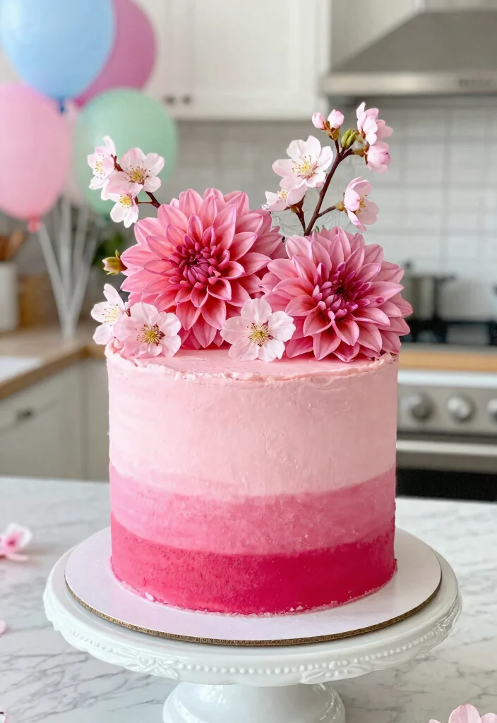 12 Pink 21st Birthday Cake Ideas Where Colors Don't Bleed Overnight - 3. Ombre Pink Velvet Cake 1