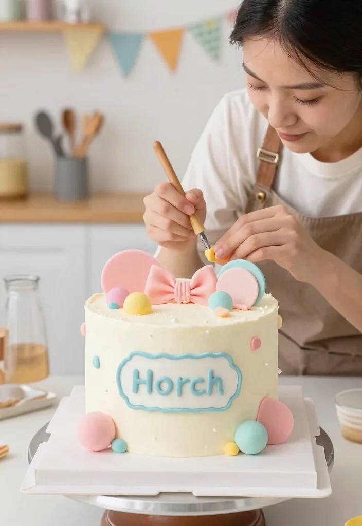 14 Baptism Cake Ideas With Clean Seams for Beginner Decorators - 14. Personalized Name Cake 1