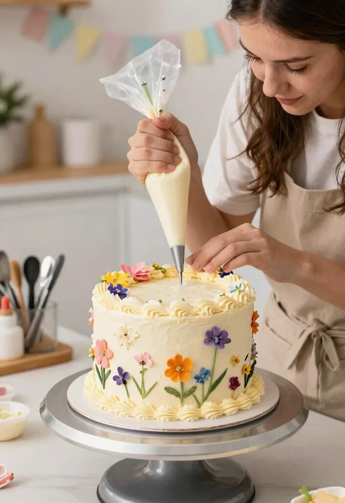 14 Baptism Cake Ideas With Clean Seams for Beginner Decorators - 3. Floral Baptism Cake 1