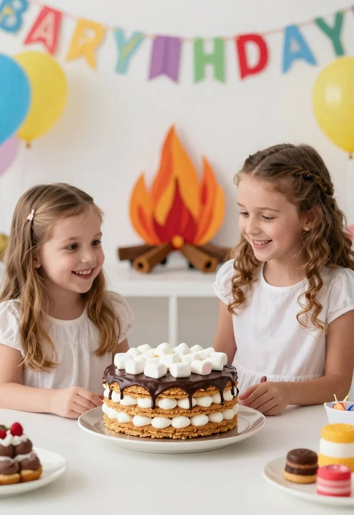 14 Birthday Cake Ideas for Girls Kids That Match Their Theme Without Specialty Equipment - 12. S’mores Cake 1