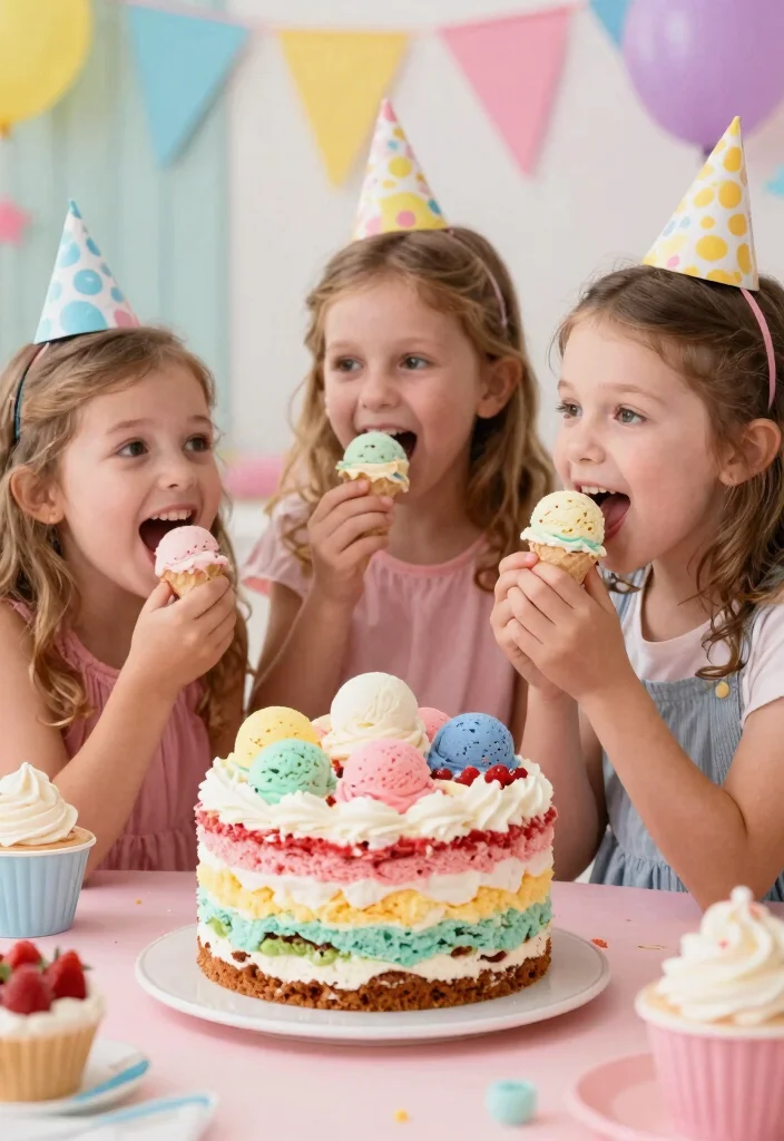 14 Birthday Cake Ideas for Girls Kids That Match Their Theme Without Specialty Equipment - 13. Ice Cream Cake 1