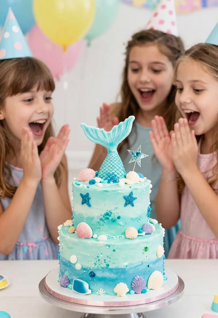 14 Birthday Cake Ideas for Girls Kids That Match Their Theme Without Specialty Equipment - 4. Mermaid Tail Cake 1