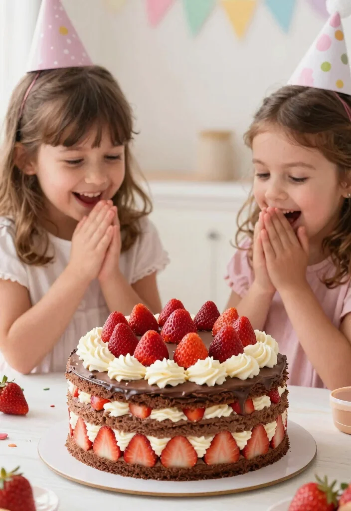 14 Birthday Cake Ideas for Girls Kids That Match Their Theme Without Specialty Equipment - 9. Chocolate Strawberry Cake 1