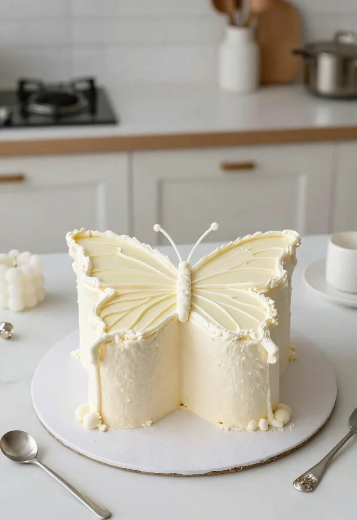 14 Butterfly Birthday Cake Ideas With Wings That Don't Droop - 11. Simple Elegant Butterfly Cake 1