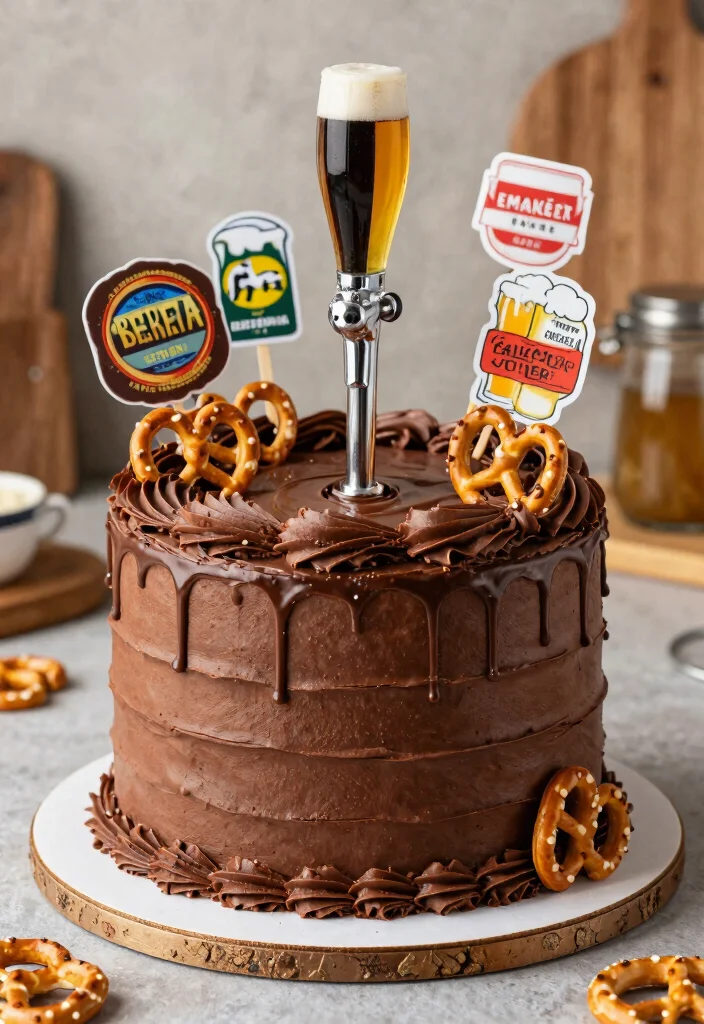 14 Cake Decoration for Men Ideas That Look Sharp Without Fondant Figures - 11. Craft Beer Cake 1