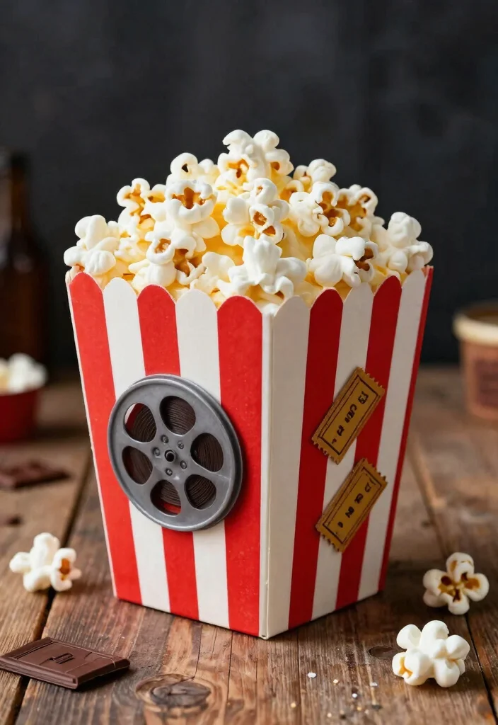 14 Cake Decoration for Men Ideas That Look Sharp Without Fondant Figures - 12. Movie Night Cake 1