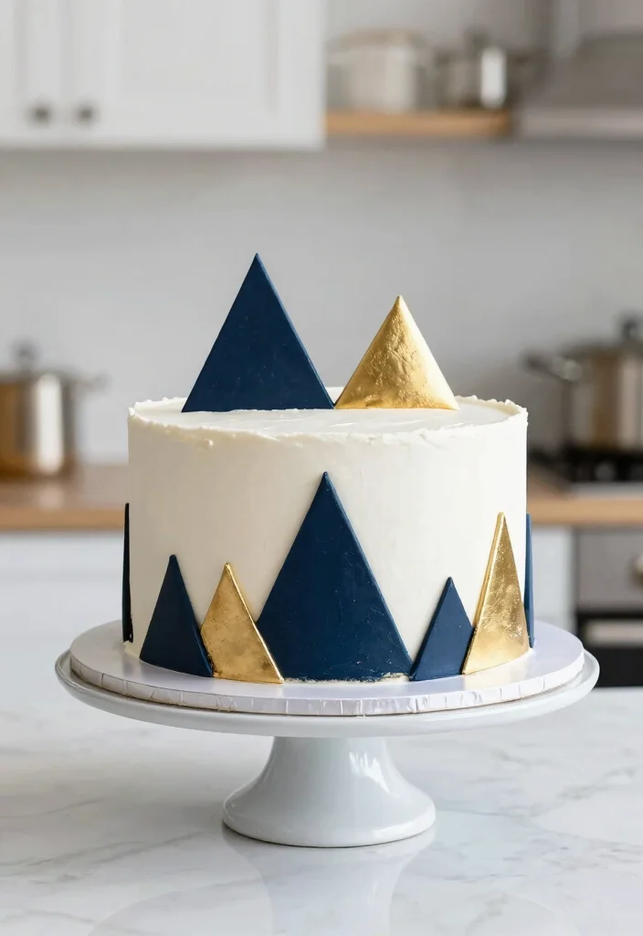 14 Cake Decoration for Men Ideas That Look Sharp Without Fondant Figures - 2. Geometric Patterns 1