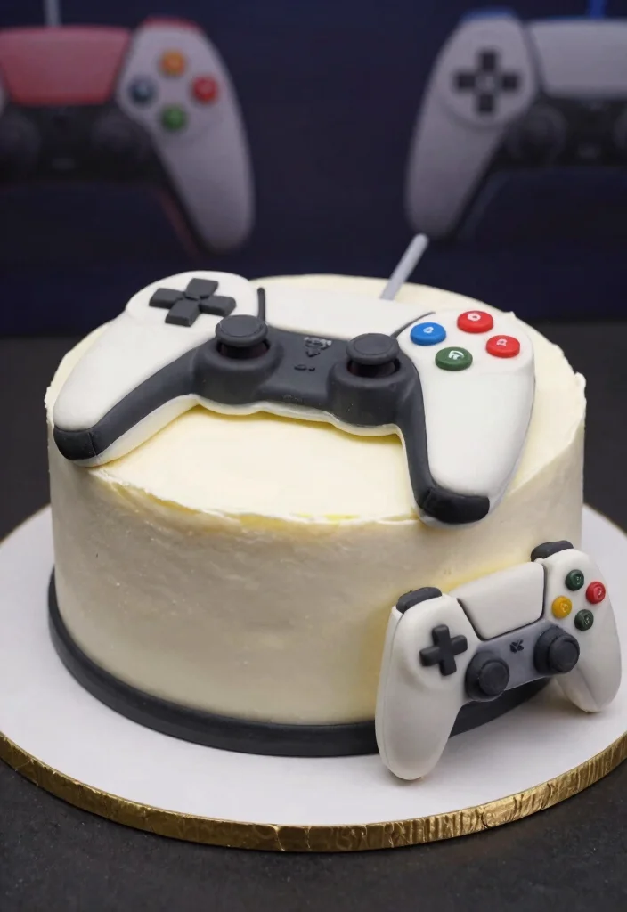 14 Cake Decoration for Men Ideas That Look Sharp Without Fondant Figures - 9. Gaming Console Cake 1