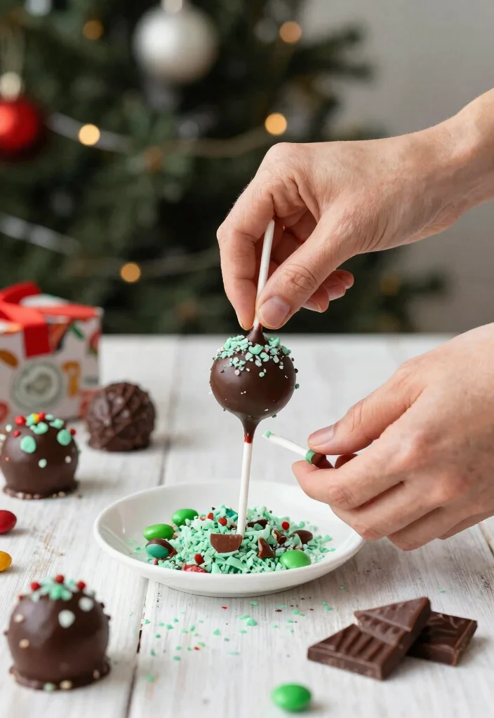 14 Cake Pops Ideas That Don't Fall Off Sticks Before the Party - 14. Chocolate Mint Cake Pops 1