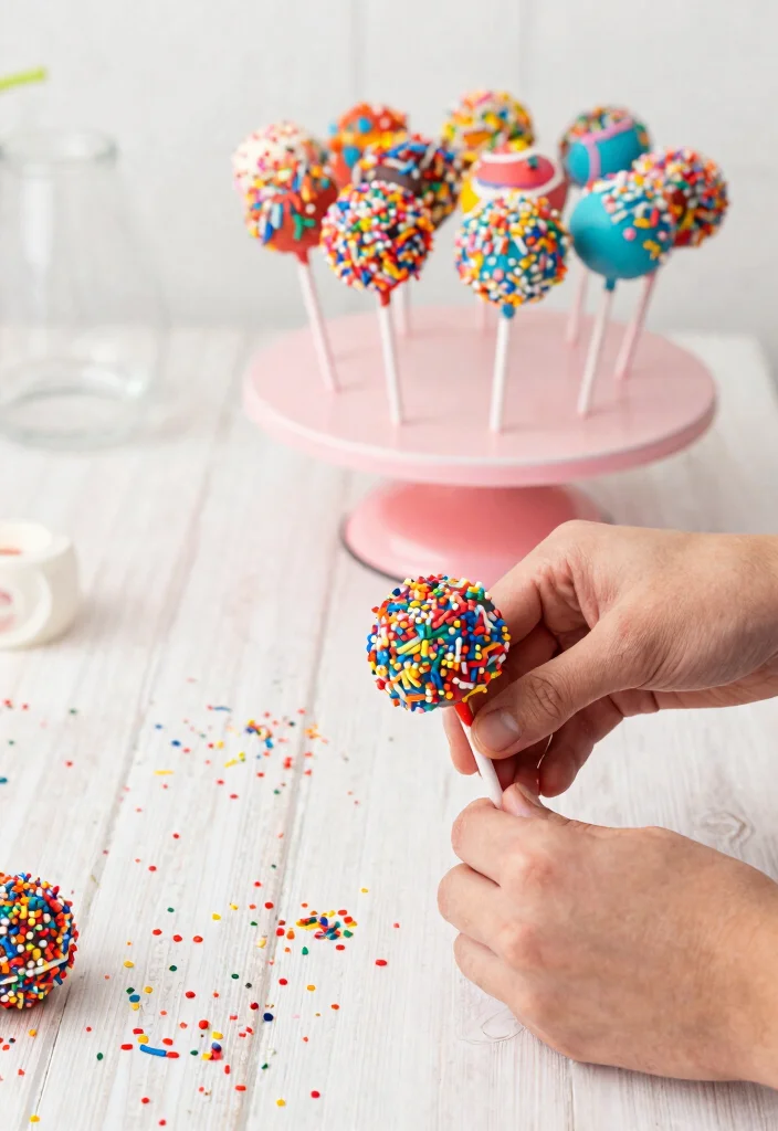 14 Cake Pops Ideas That Don't Fall Off Sticks Before the Party - 3. Funfetti Party Pops 1