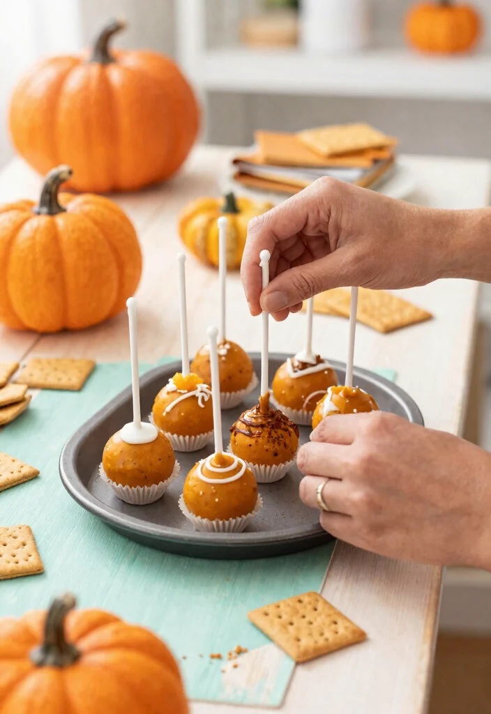 14 Cake Pops Ideas That Don't Fall Off Sticks Before the Party - 4. Seasonal Pumpkin Spice Pops 1